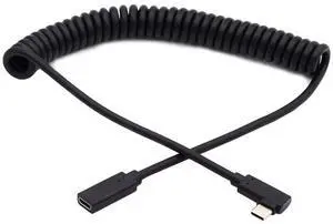 USB-C Keyboard Mouse Stretch Coiled Cable for Gaming Keyboard Type-C Male to Female Extension Power & Data Cable USB-C Keyboard Mouse Stretch Coiled Cable for Gaming Keyboard Type-C Male to Female Extension Power & Data Cable