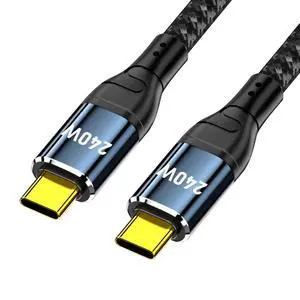 USB-C 240W Type-C Cable 480Mbps 48V 5A Compatible with USB2.0 100W Charging for Laptop Tablet Phone 100CM USB-C 240W Type-C Cable 480Mbps 48V 5A Compatible with USB2.0 100W Charging for Laptop Tablet Phone 100CM