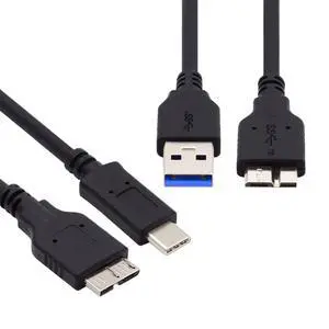 2pcs/Set USB 3.1 USB-C Type-C to Micro 3.0 and USB 3.0 Type-A Male to Micro 3.0 B Male Disk SSD Data Cable 15cm 2pcs/Set USB 3.1 USB-C Type-C to Micro 3.0 and USB 3.0 Type-A Male to Micro 3.0 B Male Disk SSD Data Cable 15cm