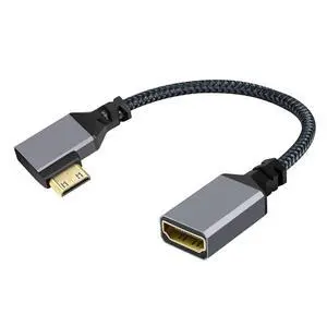 4K Type-C 90 Degree Right Angled MINI HDMI 1.4 Male to HDMI Female Extension Cable for DV MP4 Camera DC Laptop 4K Type-C 90 Degree Right Angled MINI HDMI 1.4 Male to HDMI Female Extension Cable for DV MP4 Camera DC Laptop