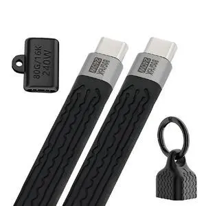 240W 80Gbps USB5.0 Flat Slim FPC Cable 16K@30hz 8K 60Hz 5K & Female Extender Lanyard Strap Chain Compatible with 40Gbps USB4.0 Thunderbolt3/4/5 240W 80Gbps USB5.0 Flat Slim FPC Cable 16K@30hz 8K 60Hz 5K & Female Extender Lanyard Strap Chain Compatible with 40Gbps USB4.0 Thunderbolt3/4/5