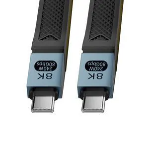 80Gbps 240W USB 5.0 Male to Male Flat Version with E-Mark Chip FPC Ribbon Cable 13CM Black 80Gbps 240W USB 5.0 Male to Male Flat Version with E-Mark Chip FPC Ribbon Cable 13CM Black