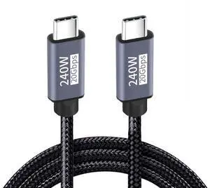 20Gbps 240W USB3.2 Cable USB-C 8K 5K 4K USB4.0 Hyper Super Coiled Type-C Fast Charging Cord 2M 20Gbps 240W USB3.2 Cable USB-C 8K 5K 4K USB4.0 Hyper Super Coiled Type-C Fast Charging Cord 2M
