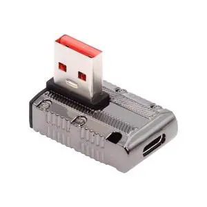 10Gbps Data USB-C USB 3.1 Type C Female to USB 3.0 Type-A Male Right Angled Low Profile Type 90 Degree 120W Power Adapter Mecha Cyberpunk Style 10Gbps Data USB-C USB 3.1 Type C Female to USB 3.0 Type-A Male Right Angled Low Profile Type 90 Degree 120W Power Adapter Mecha Cyberpunk Style