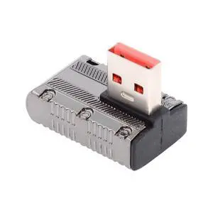 10Gbps Data USB-C USB 3.1 Type C Female to USB 3.0 Type-A Male Left Angled Low Profile Type 90 Degree 120W Power Adapter Mecha Cyberpunk Style 10Gbps Data USB-C USB 3.1 Type C Female to USB 3.0 Type-A Male Left Angled Low Profile Type 90 Degree 120W Power Adapter Mecha Cyberpunk Style