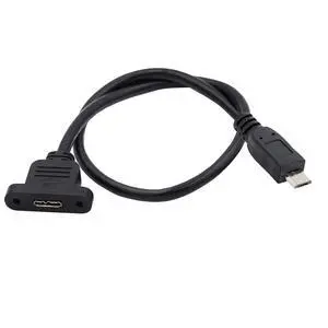 480Mbps 5Pin Micro USB 2.0 Male to Micro USB 3.0 Type-B Female Screw Mount Type Extension Cable 50cm 480Mbps 5Pin Micro USB 2.0 Male to Micro USB 3.0 Type-B Female Screw Mount Type Extension Cable 50cm