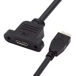 5Gbps Micro USB 3.0 Male to Micro USB 3.0 Female Type-B Screw Mount Type Extension Cable 50CM 5Gbps Micro USB 3.0 Male to Micro USB 3.0 Female Type-B Screw Mount Type Extension Cable 50CM