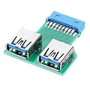 Dual USB 3.0 A Type Female to Motherboard 20/19 Pin Box Header Slot Adapter PCBA Dual USB 3.0 A Type Female to Motherboard 20/19 Pin Box Header Slot Adapter PCBA