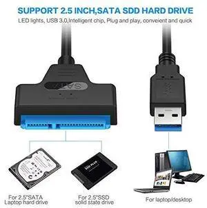Super Speed 5Gbps USB 3.0 to SATA 22 Pin Adapter Cable for 2.5 Hard Disk Driver SSD Super Speed 5Gbps USB 3.0 to SATA 22 Pin Adapter Cable for 2.5 Hard Disk Driver SSD