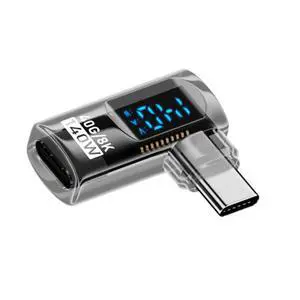 USB C Digital Display Adapter, USB 4.0 Type C Male to Female 90 Degree Right Angled 40Gbps 8K@60Hz Data Transfer PD 140W Fast Charging Power Meter Tester Converter Adapter USB C Digital Display Adapter, USB 4.0 Type C Male to Female 90 Degree Right Angled 40Gbps 8K@60Hz Data Transfer PD 140W Fast Charging Power Meter Tester Converter Adapter
