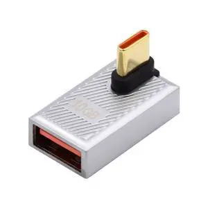 USB to USB C Adapter Aluminum Alloy USB C Male to USB 3.1 Female OTG PD 120W Fast Charging 10Gbps Data Transfer Converter Adapter Low Profile Angled USB to USB C Adapter Aluminum Alloy USB C Male to USB 3.1 Female OTG PD 120W Fast Charging 10Gbps Data Transfer Converter Adapter Low Profile Angled