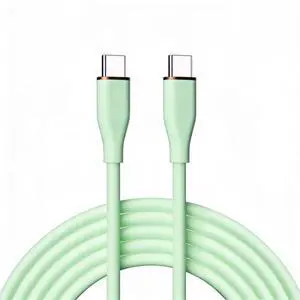 USB C to C Silicone Cable,USB 2.0 Type C PD 65W Fast Charge Data Extension Cable Compatible with iPhone 15 Green 6.56FT/2.0M USB C to C Silicone Cable,USB 2.0 Type C PD 65W Fast Charge Data Extension Cable Compatible with iPhone 15 Green 6.56FT/2.0M