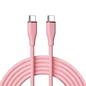 USB C to C Silicone Cable,USB 2.0 Type C PD 65W Fast Charge Data Extension Cable Compatible with iPhone 15 Pink 6.56FT/2.0M USB C to C Silicone Cable,USB 2.0 Type C PD 65W Fast Charge Data Extension Cable Compatible with iPhone 15 Pink 6.56FT/2.0M
