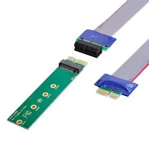 NVME AHCI NGFF M-Key SSD to PCI-E 3.0 1x x1 Vertical Adapter with PCI-E x1 Male to Female Extension Cable NVME AHCI NGFF M-Key SSD to PCI-E 3.0 1x x1 Vertical Adapter with PCI-E x1 Male to Female Extension Cable