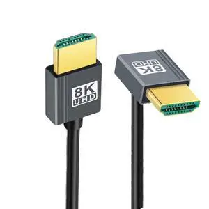 HDMI 2.1 Cable,HDMI Male to Male 90 Degree Down Angled 8K@60Hz 4K@120Hz 48Gbps Ultra High-Speed Flexibility Gold-Plated Cable 2.0M for TV, Monitor, Computer HDMI 2.1 Cable,HDMI Male to Male 90 Degree Down Angled 8K@60Hz 4K@120Hz 48Gbps Ultra High-Speed Flexibility Gold-Plated Cable 2.0M for TV, Monitor, Computer