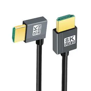 HDMI 2.1 Cable,HDMI Male to Male 90 Degree Left Angled 8K@60Hz 4K@120Hz 48Gbps Ultra High-Speed Flexibility Gold-Plated Cable 0.5M for TV, Monitor, Computer HDMI 2.1 Cable,HDMI Male to Male 90 Degree Left Angled 8K@60Hz 4K@120Hz 48Gbps Ultra High-Speed Flexibility Gold-Plated Cable 0.5M for TV, Monitor, Computer