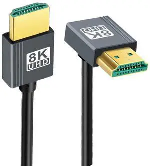 HDMI 2.1 Cable,HDMI Male to Male 90 Degree UP Angled 8K@60Hz 4K@120Hz 48Gbps Ultra High-Speed Flexibility Gold-Plated Cable 2.0M for TV, Monitor, Computer HDMI 2.1 Cable,HDMI Male to Male 90 Degree UP Angled 8K@60Hz 4K@120Hz 48Gbps Ultra High-Speed Flexibility Gold-Plated Cable 2.0M for TV, Monitor, Computer