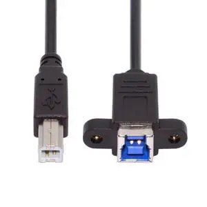 0.98FT USB 3.0 Type-B Cable,USB 2.0 Type-B to USB-B Data Extension Cable with Panel Mount Holes 0.98FT USB 3.0 Type-B Cable,USB 2.0 Type-B to USB-B Data Extension Cable with Panel Mount Holes