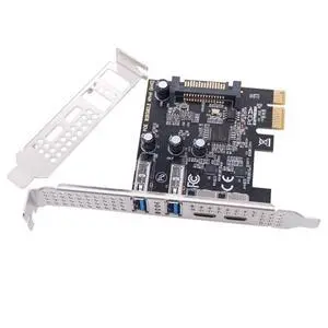 4 Port PCI-E 1X to 2 USB 3.0/USB C HUB PCI Express Expansion Card Adapter with 80/120mm PCI-E Slot Bracket with Extra SATA Power 4 Port PCI-E 1X to 2 USB 3.0/USB C HUB PCI Express Expansion Card Adapter with 80/120mm PCI-E Slot Bracket with Extra SATA Power