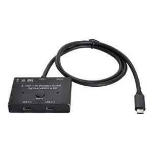PD 8K@30hz 100W 10Gbps USB-C Type-C Bi-Direction Switch MST 1 to 2 Hub Support Video Data PD 8K@30hz 100W 10Gbps USB-C Type-C Bi-Direction Switch MST 1 to 2 Hub Support Video Data