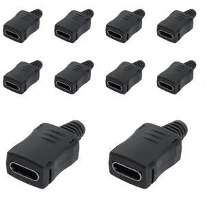 10 Pack USB C DIY Connector USB 2.0 Type C 4Pin Female Socket Port Repair Replacement Solder Adapter for OD 3.0mm Cable 10 Pack USB C DIY Connector USB 2.0 Type C 4Pin Female Socket Port Repair Replacement Solder Adapter for OD 3.0mm Cable