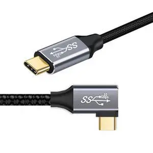USB C Cable USB 3.1 Type C 10Gbps 100W Data 90 Degree Right Angled Cable with E-Marker for Laptop Phone 2.0M USB C Cable USB 3.1 Type C 10Gbps 100W Data 90 Degree Right Angled Cable with E-Marker for Laptop Phone 2.0M