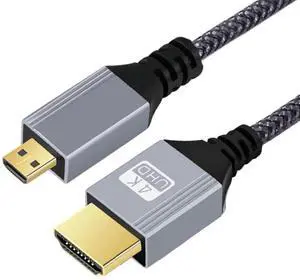 HDMI 2.0 Cable,HDMI Male to Micro HDMI Male 4K@60Hz Ultra High-Speed Gold-Plated Nylon Braided Cable 3.28FT/1.0M for TV, Monitor, Computer HDMI 2.0 Cable,HDMI Male to Micro HDMI Male 4K@60Hz Ultra High-Speed Gold-Plated Nylon Braided Cable 3.28FT/1.0M for TV, Monitor, Computer