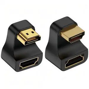 2 Pack HDMI Male to HDMI Female 8K@60Hz 4K@120Hz 180 Degree Angled Converter Connector Adapter 2 Pack HDMI Male to HDMI Female 8K@60Hz 4K@120Hz 180 Degree Angled Converter Connector Adapter
