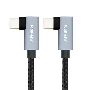 1.97FT USB C to C Cable,USB C 4K@60Hz Video 10Gbps Data Transfer PD 65W Fast Charging Dual 90 Degree Angled Braided Cable 1.97FT USB C to C Cable,USB C 4K@60Hz Video 10Gbps Data Transfer PD 65W Fast Charging Dual 90 Degree Angled Braided Cable