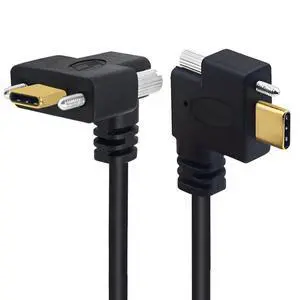 3.28FT USB C to C Cable,USB C Dual 90 Degree Right Angled Extension Cable Supports 4K@60Hz 10Gbps Data Transmission and PD65W Fast Charging with Screw Spacing of 7.5/15.0 mm 3.28FT USB C to C Cable,USB C Dual 90 Degree Right Angled Extension Cable Supports 4K@60Hz 10Gbps Data Transmission and PD65W Fast Charging with Screw Spacing of 7.5/15.0 mm