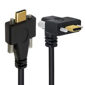 3.28FT USB C to C Cable,USB C 90 Degree Right Angled Extension Cable Supports 4K@60Hz 10Gbps Data Transmission and PD65W Fast Charging with Screw Spacing of 15.0 mm 3.28FT USB C to C Cable,USB C 90 Degree Right Angled Extension Cable Supports 4K@60Hz 10Gbps Data Transmission and PD65W Fast Charging with Screw Spacing of 15.0 mm