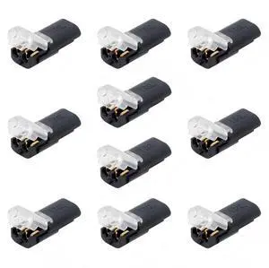 10 Pack Dual Wire Solderless Adapter,Tool-Free Solderless Cable Quick Extension Terminal Adapter for 18-22AWG LED Strip 10 Pack Dual Wire Solderless Adapter,Tool-Free Solderless Cable Quick Extension Terminal Adapter for 18-22AWG LED Strip