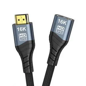 HDMI 16K Cable 1.64FT/0.5M,HDMI 2.2 Ultra High Speed 96Gbps Gold Plating Braided Cable Supports 16K@60Hz with DSC,8K@120Hz,HDR 10+,HBR3,DSC 1.2a HDMI 16K Cable 1.64FT/0.5M,HDMI 2.2 Ultra High Speed 96Gbps Gold Plating Braided Cable Supports 16K@60Hz with DSC,8K@120Hz,HDR 10+,HBR3,DSC 1.2a