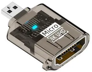 HDMI 2.1 Adapter,Micro HDMI Male to HDMI Female Extension HDTV Adapter Support 7680 * 4320/8K@60Hz/4K@120Hz HDMI 2.1 Adapter,Micro HDMI Male to HDMI Female Extension HDTV Adapter Support 7680 * 4320/8K@60Hz/4K@120Hz