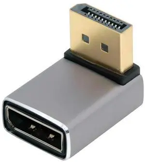 8K DisplayPort 1.4 Adapter, DisplayPort Male to Female 8K@60Hz 32.4Gbps High Speed Gold Plated 90 Degree UP Angled Extension Adapter 8K DisplayPort 1.4 Adapter, DisplayPort Male to Female 8K@60Hz 32.4Gbps High Speed Gold Plated 90 Degree UP Angled Extension Adapter