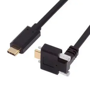 USB C to C Cable,USB C Male to Male Fast Charging Data Transfer 90 Degree Angled Extension Cable with Screws USB C to C Cable,USB C Male to Male Fast Charging Data Transfer 90 Degree Angled Extension Cable with Screws