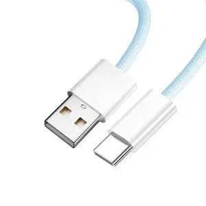 USB C Nylon Braided Cable, USB 2.0 Male to USB C Male 480Mbps Data Transfer PD 15W Fast Charging Cable Blue 3.28FT/1.0M USB C Nylon Braided Cable, USB 2.0 Male to USB C Male 480Mbps Data Transfer PD 15W Fast Charging Cable Blue 3.28FT/1.0M