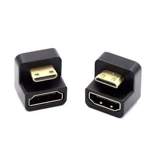 2 Pack Mini HDMI Male to HDMI Female 4K@60Hz 180 Degree Angled Converter Connector Adapter 2 Pack Mini HDMI Male to HDMI Female 4K@60Hz 180 Degree Angled Converter Connector Adapter
