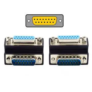 DB15Pin Extension Adapter DSUB RS232 15Pin D-subminiature 90 Degree UP + Down Angled Connector DB15Pin Extension Adapter DSUB RS232 15Pin D-subminiature 90 Degree UP + Down Angled Connector