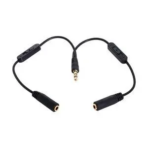 Headphone/Audio Splitter Cable,3 Pole 3.5mm 1 Male to 2 Female Audio Stereo Headphone Y Splitter Cable with Volume Control Switch Headphone/Audio Splitter Cable,3 Pole 3.5mm 1 Male to 2 Female Audio Stereo Headphone Y Splitter Cable with Volume Control Switch