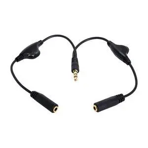 3.5mm Headphone/Audio Splitter Cable,3 Pole 3.5mm 1 Male to 2 Female Audio Stereo Headphone Y Splitter Cable with Volume Control Switch 3.5mm Headphone/Audio Splitter Cable,3 Pole 3.5mm 1 Male to 2 Female Audio Stereo Headphone Y Splitter Cable with Volume Control Switch