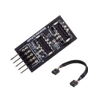 USB 2.0 9Pin/10Pin 1 to 2 USB 3.1 Type E Female Front Panel Socket Mainboard Header Extension Adapter USB 2.0 9Pin/10Pin 1 to 2 USB 3.1 Type E Female Front Panel Socket Mainboard Header Extension Adapter