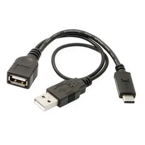 USB-C OTG Cable USB 3.1 Type-C to USB 2.0 OTG Data Cable with Extra USB Power 480Mbps Speed USB-C OTG Cable USB 3.1 Type-C to USB 2.0 OTG Data Cable with Extra USB Power 480Mbps Speed