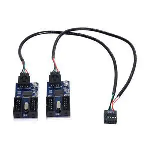 USB 2.0 Front Panel Header 9Pin/10Pin 1 to 4 HUB 9Pin/10Pin Mainboard Header Extension Adapter Splitter Cable USB 2.0 Front Panel Header 9Pin/10Pin 1 to 4 HUB 9Pin/10Pin Mainboard Header Extension Adapter Splitter Cable