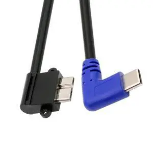 USB C Host to Micro USB 3.0 90 Degree Right Angled Extension Data Cable 0.3M USB C Host to Micro USB 3.0 90 Degree Right Angled Extension Data Cable 0.3M