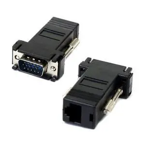 2 Pack RJ45 to VGA Adapter VGA 15Pin Male to RJ45 Cat5 Cat6 Female Ethernet Extender Converter Adapter for Monitor & Projector 2 Pack RJ45 to VGA Adapter VGA 15Pin Male to RJ45 Cat5 Cat6 Female Ethernet Extender Converter Adapter for Monitor & Projector
