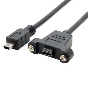Mini USB 5Pin Male to Female Extension Cable Panel Mount Type with Screws 50cm Mini USB 5Pin Male to Female Extension Cable Panel Mount Type with Screws 50cm