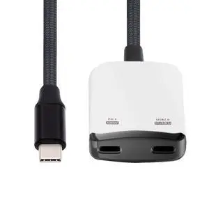 3.94 Inch AR Glass 2 in 1 Adapter,USB C 1 to 2 Data Charging Splitter Support USB 2.0/8K@60Hz PD100W Compatible with Switch/Steam Deck/Rog Ally/Phone/Tablet White 3.94 Inch AR Glass 2 in 1 Adapter,USB C 1 to 2 Data Charging Splitter Support USB 2.0/8K@60Hz PD100W Compatible with Switch/Steam Deck/Rog Ally/Phone/Tablet White