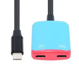 3.94 Inch AR Glass 2 in 1 Adapter,USB C 1 to 2 Data Charging Splitter Support USB 2.0/8K@60Hz PD100W Compatible with Switch/Steam Deck/Rog Ally/Phone/Tablet 3.94 Inch AR Glass 2 in 1 Adapter,USB C 1 to 2 Data Charging Splitter Support USB 2.0/8K@60Hz PD100W Compatible with Switch/Steam Deck/Rog Ally/Phone/Tablet