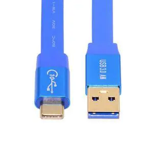 USB C Flat Cable, USB 3.0 Male to USB C Male PD 15W Fast Charge 10Gbps Data Transfer Extension Cable 0.98FT/0.3M USB C Flat Cable, USB 3.0 Male to USB C Male PD 15W Fast Charge 10Gbps Data Transfer Extension Cable 0.98FT/0.3M